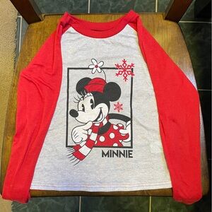 Disney Minnie Mouse Cotton Red Long Sleeve Girl’s 8 Soft